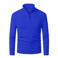 thumbnail image 1 of JTieacloth Casual Basic Sweaters Men's Quarter Zip Sweater Slim Fit Casual Knitted Turtleneck Pullover Neck Sweater(Blue), 1 of 4