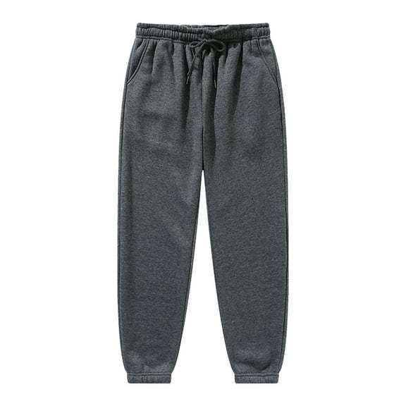 JTieacloth Casual Loose Drawstring Pants Fleece Jogger Pants Casual Athletic Sweatpants With Cuffed Ankles For Running Workout And Daily Comfort Gray