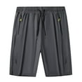 thumbnail image 1 of JTieacloth Casual Loose Drawstring Pants Men's Workout Running Shorts 7 Inch Lightweight Athletic With Zipper Pockets No Liner Quicking Dry Gym Active Shorts Gray, 1 of 3