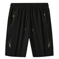 thumbnail image 1 of JTieacloth Casual Loose Drawstring Pants Men's Workout Running Shorts 7 Inch Lightweight Athletic With Zipper Pockets No Liner Quicking Dry Gym Active Shorts Black, 1 of 6