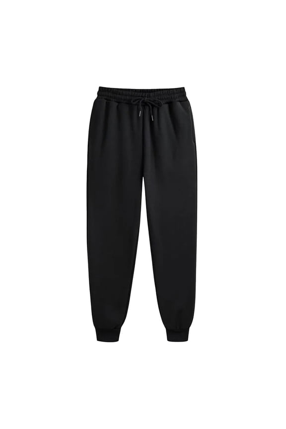 Casual Loose Drawstring Pants Mens Casual Straight Pants Trend Youth Warm Loose Pants Loose Fashion Black