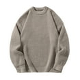 thumbnail image 1 of JTieacloth Casual Mens Sweaters Men's Knit Sweater Coat Winter Warm Textured Oversized Round Neck Pullover Casual Outwear Top(Gray), 1 of 2