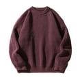 thumbnail image 1 of JTieacloth Casual Mens Sweaters Men's Knit Sweater Coat Winter Warm Textured Oversized Round Neck Pullover Casual Outwear Top(Purple), 1 of 4