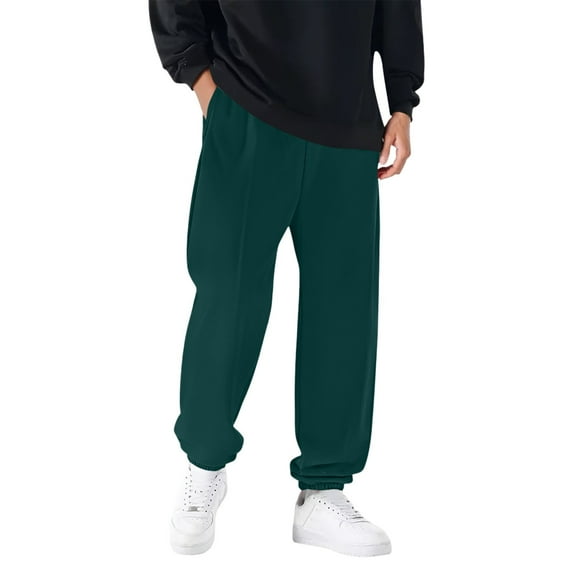 JTieacloth Casual Pants for Men Men's Casual Pants Elastic Joggers Comfortable Pants Soft Warm Winter Trousers Relaxed Fit Outdoor Sports Sweatpants Green