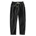 thumbnail image 1 of JTieacloth Casual Pants for Men Men's Casual Linen Tie Loose Through Trend Plus Size Long Pants Black, 1 of 3