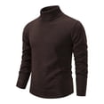 thumbnail image 1 of JTieacloth Casual Sweater Jackets Men's Long Sleeve Knitted Sweater Casual Solid Keep Warm Pullover Tops(Brown), 1 of 2