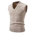 thumbnail image 1 of JTieacloth Casual Sweater Vest New Men's Sweater Undershirt Fashion Tw Isted Casual Slim V Neck Vest Men's Tops(Yellow), 1 of 3