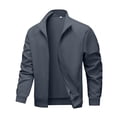 thumbnail image 1 of JTieacloth Casual Warm Coat Men's Casual Jackets Lightweight Comfortable Loose Fit Japanese Style Zip Up Hoodie Sweatshirt Outerwear For Daily Wear Gray, 1 of 3