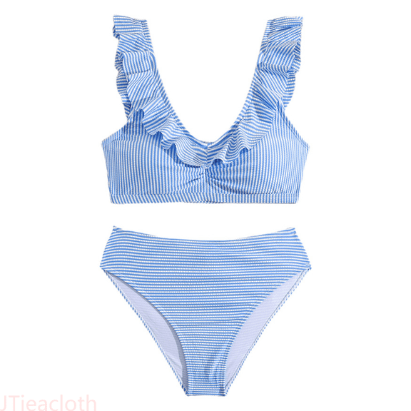 JTieacloth Children's Swimwear Two Piece Striped Swimsuit For Girls And Boys,Sizes 13 Years