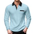 thumbnail image 1 of JTieacloth Classic Collared Shirt with Pocket Casual Shirts For Sports Outdoor Activities And Everyday Wear Versatile Collared Knit For Blue S, 1 of 6