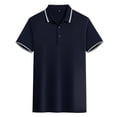 thumbnail image 1 of JTieacloth Classic Collared Shirt with Pocket Short Sleeve Collar Shirt Blue L, 1 of 2