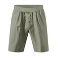 thumbnail image 1 of JTieacloth Classic Mens Cargo Short Men's Linen Summer Breathable Five Shorts,Green, 1 of 4