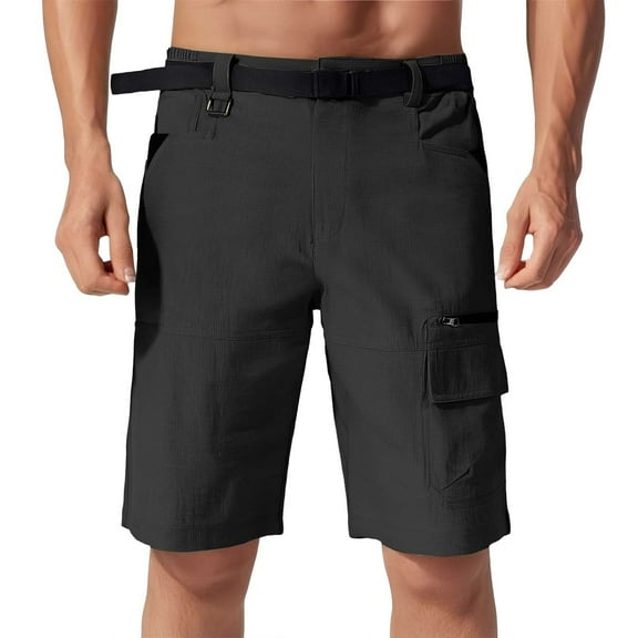 JTieacloth Classic Mens Cargo Short Men's Spring/summer Fashion Code Outdoor Sports Mountaineering Quick Drying Shorts Code Loose Walking Quarter Pants,Black