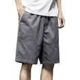 thumbnail image 1 of JTieacloth Classic Mens Cargo Short Men's Summer Lightweight Solid Color Elastic Waistband 5 Inch Shorts,Gray, 1 of 5