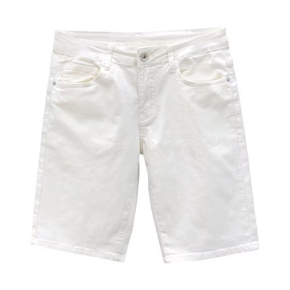 JTieacloth Classic Mens Cargo Short Slim Stretch Denim Shorts For Men,White