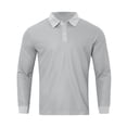 thumbnail image 1 of JTieacloth Collared T Shirt Men's Long Sleeve Lapel T Shirt Casual Holiday Shirts Tops Gray XXL, 1 of 4