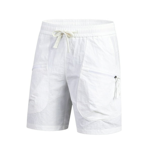 JTieacloth Comfort Cargo Shorts Men's New Casual Quick Drying Shorts Sports Quarter Pants,White