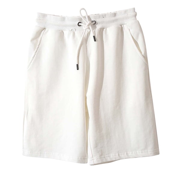 JTieacloth Comfort Mens Shorts Men'S Casual Shorts Solid Color Fashion Slim Five Point Shorts Beach Shorts Casual Shorts,White