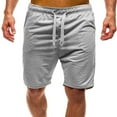 thumbnail image 1 of JTieacloth Cotton Drawstring Cargo Shorts Men's Solid Color Casual Sports Shorts 5 Inches Loose Beach Shorts Plus Size Drawstring Shorts,Gray, 1 of 3