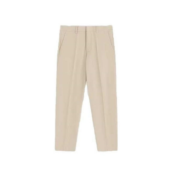 JTieacloth Cotton Linen Pants for Men Summer Suit Pants Men's Trendy Japanese Handsome Korean Trendy Style Versatile Solid Color Trousers Yellow