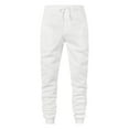thumbnail image 1 of JTieacloth Drawstring Pants for Men Mens Casual Hip Hop Pants Solid Color Track Cuff Lace Up Workout Pants With Pocket White, 1 of 5