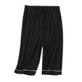 thumbnail image 1 of JTieacloth Drawstring Pants for Men Summer Cropped Pajama Pants Large Size Elastic Home Pants Thin Loose Sports Men's Pajama Pants Black, 1 of 3