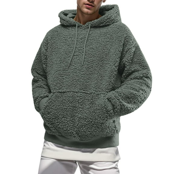 JTieacloth Drawstring Quarter Zip Sweatshirts Mens Autumn And Winter New European And American Plush Plus Fleece Hoodie Explosion Green