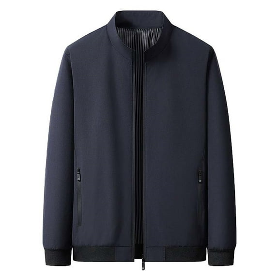 JTieacloth Fleece Lined Hooded Coat Classic Jacket Men's Top For Spring Autumn Winter And Winter Blue