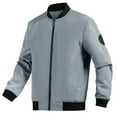 thumbnail image 1 of JTieacloth Lined Hooded Jacket Jacket Baseball Collar Cardigan Men's Short Loose Jacket Gray, 1 of 5