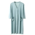 thumbnail image 1 of JTieacloth Mens Bathrobe Men's Sleeping Robe Cardigan Loose Pajamas Bathrobe Nightgown Casual Style Draped Loungewear Green, 1 of 5
