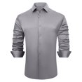thumbnail image 1 of JTieacloth Formal Shirt Business Men Dress Shirts Slim Fit Long&Short Sleeve Casual Button Down Shirt Gray, 1 of 4