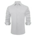 thumbnail image 1 of JTieacloth Formal Shirt Business Men Dress Shirts Slim Fit Long&Short Sleeve Casual Button Down Shirt Gray, 1 of 4