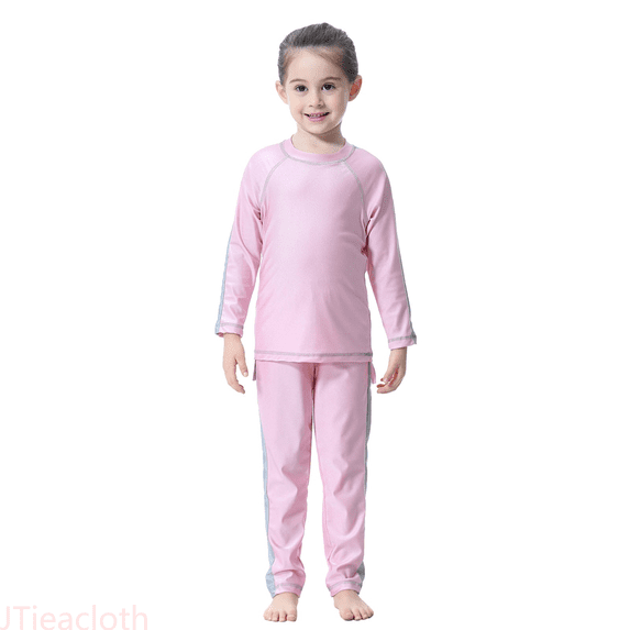 JTieacloth Full Coverage Girls Swimwear Long Sleeve Swim Shirt And Swim Pants With For Beach Pool Swimming,Sizes 14-15 Years