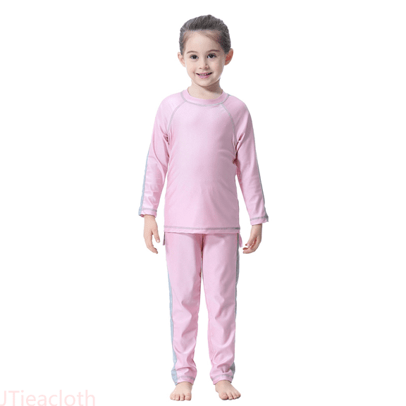 JTieacloth Full Coverage Girls Swimwear Long Sleeve Swim Shirt And Swim Pants With For Beach Pool Swimming,Sizes 2-3 Years