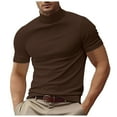 thumbnail image 1 of JTieacloth Full T Shirts for Men Men's Turtleneck T Shirts Short Sleeve Pullover Undershirt Slim Fit Top, 1 of 6