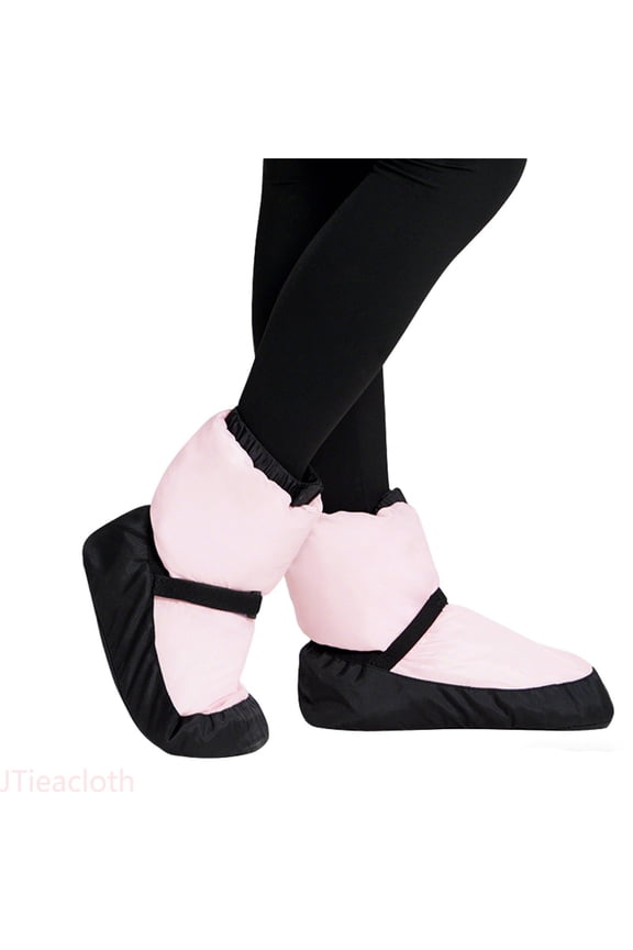 Girls Ballet Sneakers Warm Lined Boots Soft Sole Dance Shoes For Practice Winter Lined Non Indoor Outdoor Casual Wear Sneakers School Shoes,Sizes XS Big Kid