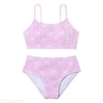 thumbnail image 1 of JTieacloth Girls Bikini 2 Piece Swimsuit Set Girls Floral Print Swimwear Two Piece Cute Ruffle Bikini For Beach Pool Summer Swim,Pink,8-9 Years, 1 of 5