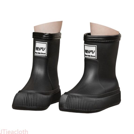 JTieacloth Girls Boys Rain Boots Mid Calf Non Sole Lightweight Kids Rain Shoes For School Outdoor Play,Sizes 13