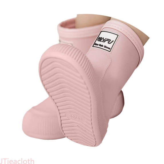 JTieacloth Girls Boys Rain Boots Mid Calf Non Sole Lightweight Kids Rain Shoes For School Outdoor Play,Sizes 5