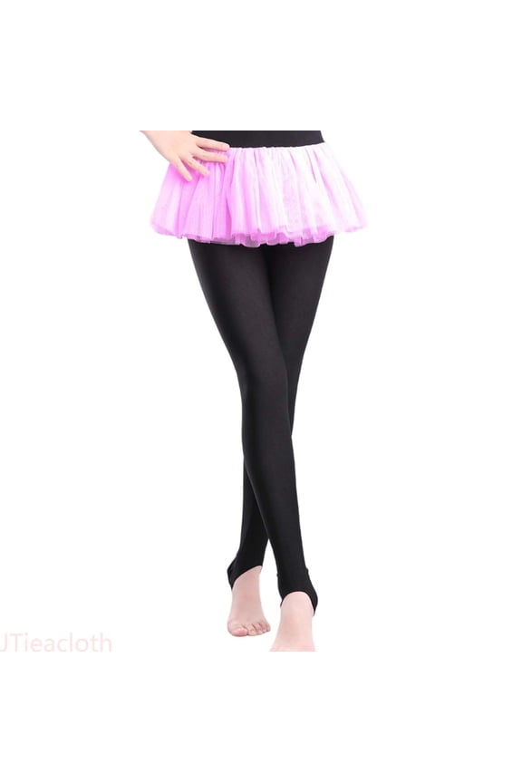 Girls Casual Pants Girls Dance Pants Stretchy Ballet Leggings Smooth Performance Tights For Kids Yoga Gymnastics Practice Comfortable Breathable Soft Fabric,Sizes 4-5 Years