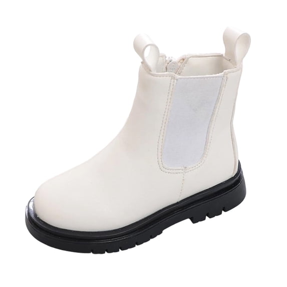 JTieacloth Girls Casual Winter Boots For Kids – Durable Sole Kids Boots With Soft Scratch Construction For Everyday Wear,Girls Ankle Booties White