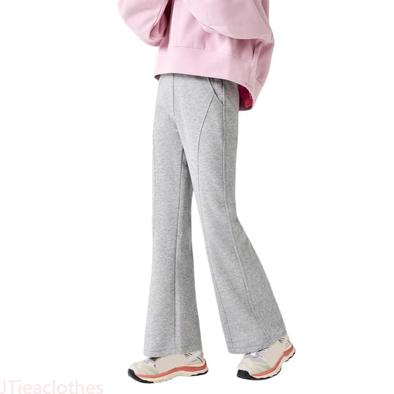 JTieacloth Girls Flowy Loose Pants Girls Flared Pants Joggers Casual Bootcut Trousers For Kids Fall Everyday Wear Soft Stretchy Comfortable Outfit,Sizes 12-13 Years