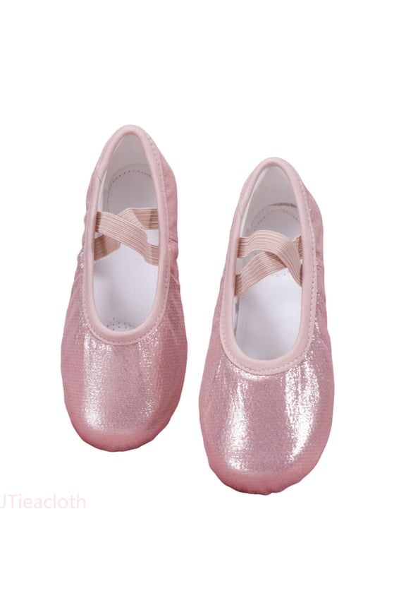 Girls Glitter Satin Ballet Dance Shoes Soft Sole Flexible Cat Performance Flats For Toddlers Kids Kids Party School Shoes,Sizes 10 Little Kid