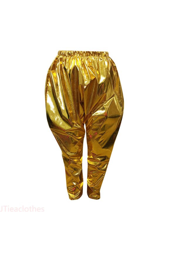 Girls Loose Pants Kids Girls Boys Metallic Harem Dance Pants Loose Fit For Modern Hip Hop Street Dancewear,Sizes 3-4 Years