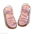 thumbnail image 1 of JTieacloth Girls Sandals Fashion Summer Flat Sandals Open Toe Cute Casual Outdoor Comfortable Lightweight Breathable For Kids Toddler Youth Casual Sandals Kids,Sizes 35 Big Kid(11.5-12 Years), 1 of 4