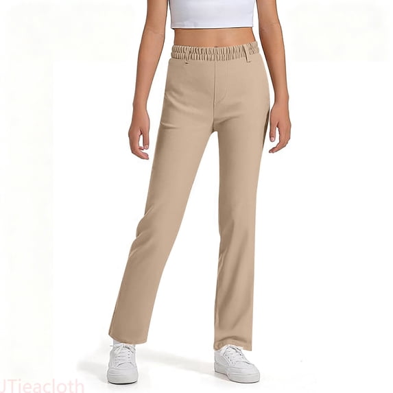 JTieacloth Girls School Uniform Pants Girls And Boys Pants Kids Dress Pants High Stretchy With Pockets Size 5 16 Years,Sizes 14-15 years