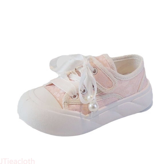 JTieacloth Girls Sneakers Canvas Low Top Casual Shoes For Kids Versatile Design Soft Sole Comfortable Athletic Footwear For Play Sneakers School Shoes,Sizes 11 Little Kid
