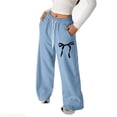 thumbnail image 1 of JTieacloth Girls Sweatpants Girls Loose Fit Bow Back Pocket Jogger Pants Straight Leg Casual Athletic Sweatpants For Toddler Youth Teen Comfort Play Outfit,Sizes 6-7 years, 1 of 7