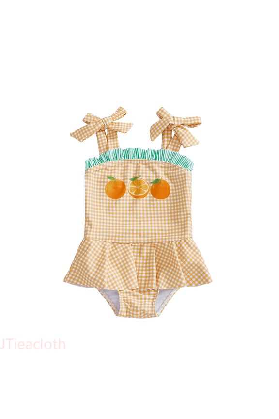 Girls Swimsuit Dress Style Cute Korean Fashion Beach Bathing For Toddler Kids,Sizes 2-3 Years