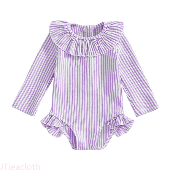 JTieacloth Girls Swimsuit UPF 50 Sun Rash Guard Long Sleeve Bathing For Toddler Kids Beach Pool Swimwear,Sizes 4-5 Years